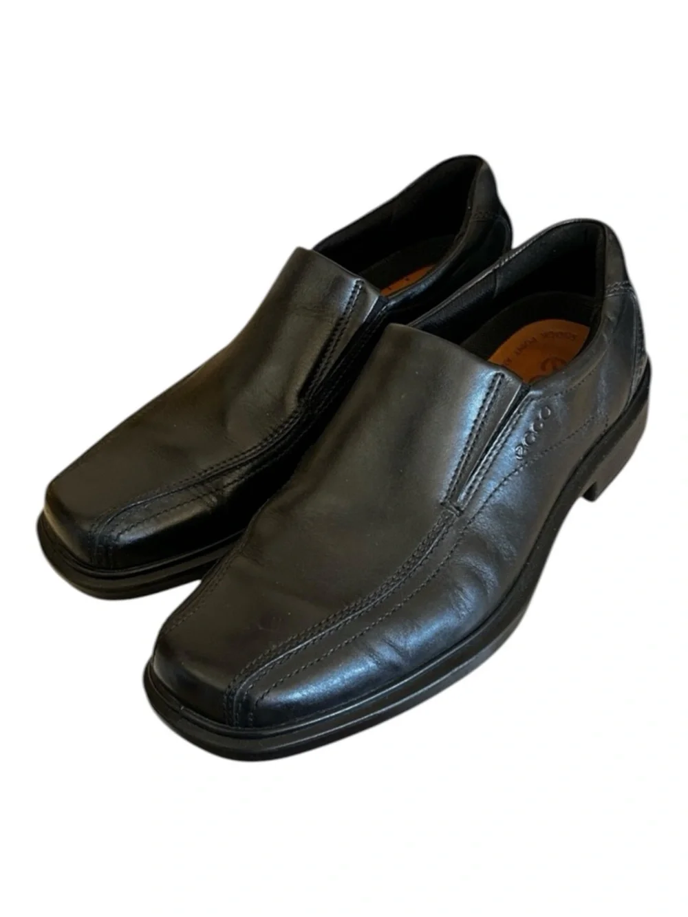 Ecco Classic Black Leather Helenski Loafer Slip-on Men's Size EU40 US 6-6.5